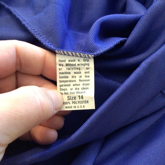 NWT Vintage Womens Blue 1980’s Polyester High Waist Shorts Size 14 - Picture 7 of 7